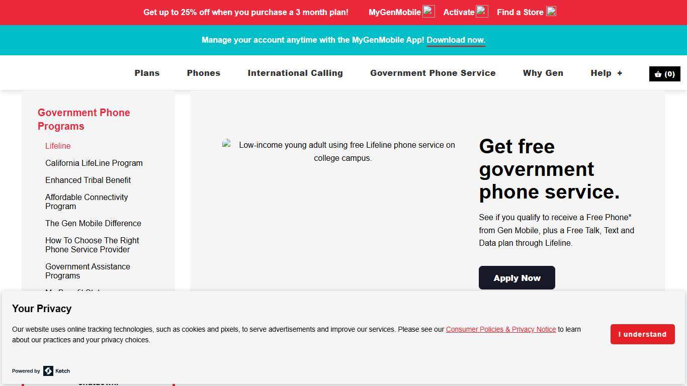 Apply for Free Government Phone | Gen Mobile Lifeline